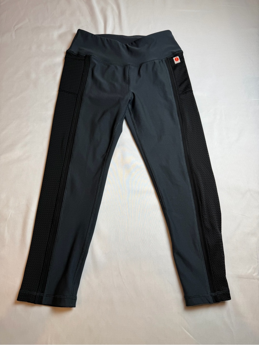 Black Performance Leggings with Mesh Side Panels